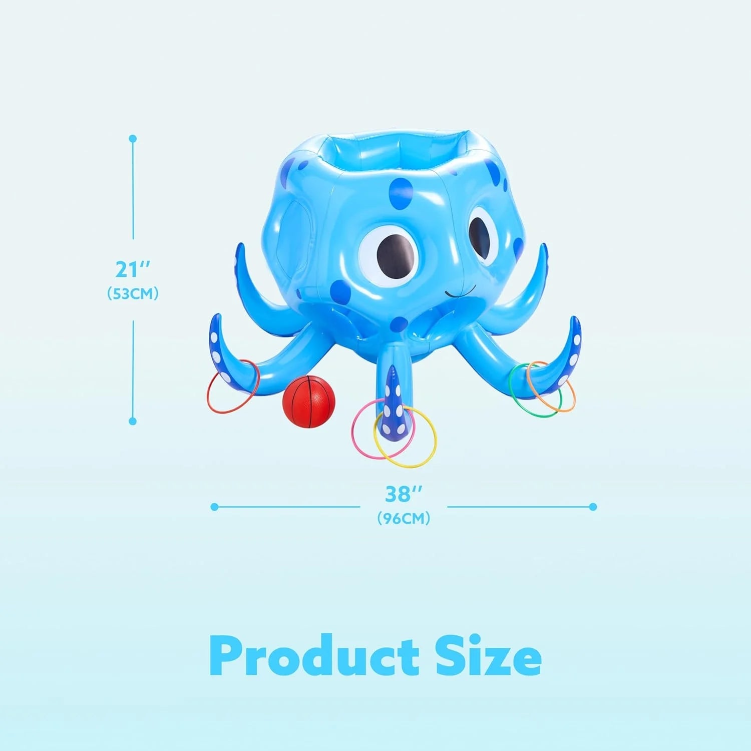 Inflatable Octopus Basketball Hoop with Toss Game Set